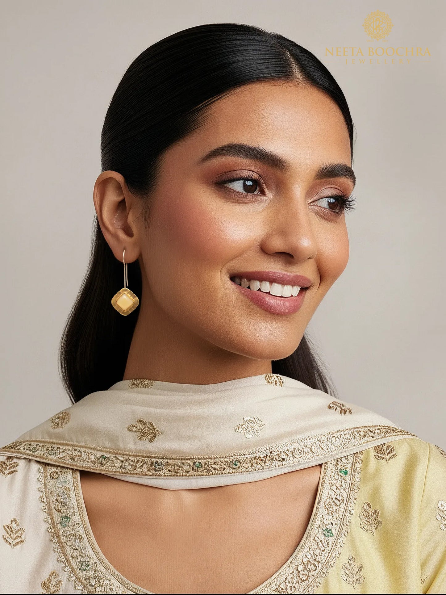 Nitya 925 Silver Citrine Dangler Earrings