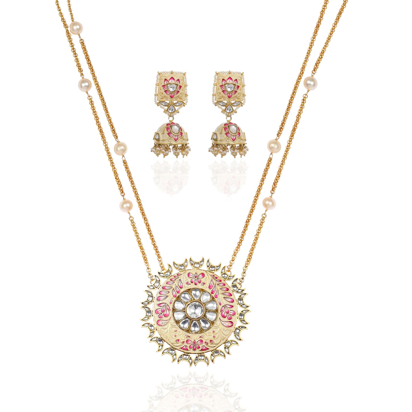Meenakaari Necklace and Earring Set - Neeta Boochra Jewellery