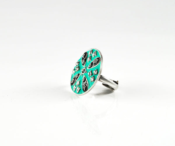 Mystic Blue Meenakaari Ring