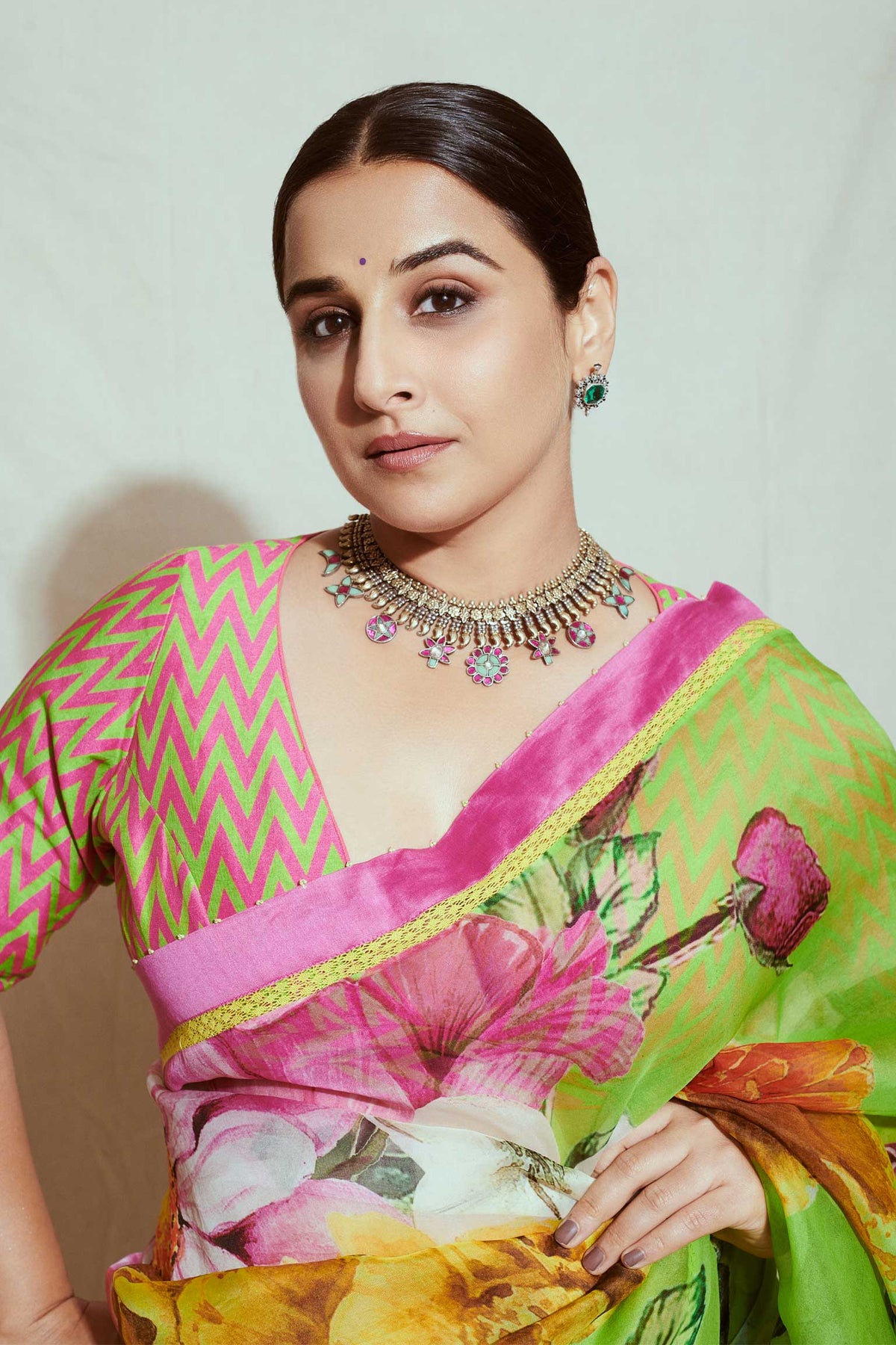 Vidya Balan in our Signature Kundan Necklace view 1