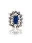 Blue Carved Stone Kundan Adjustable Ring