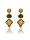 NB Signature Green Sapphire Dual Tone Chitai Earrings
