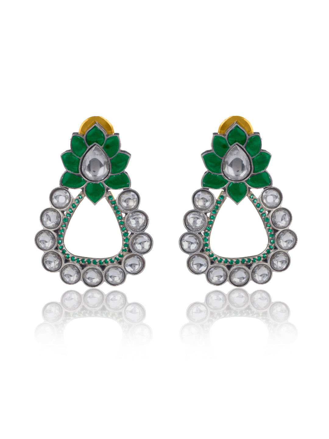 NB Signature Floral Kundan Earrings view 1