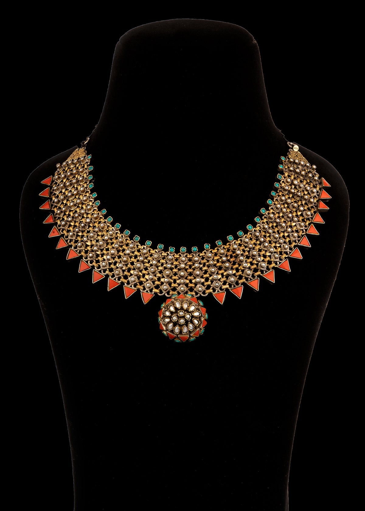 Nushrratt Bharuccha 925 Sterling Silver Two Tone Statement Necklace view 2