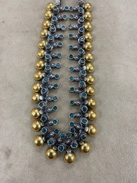925 Silver Anklets with Green Onyx Gemstone and 22K Gold Plating (1 Pair) view 1
