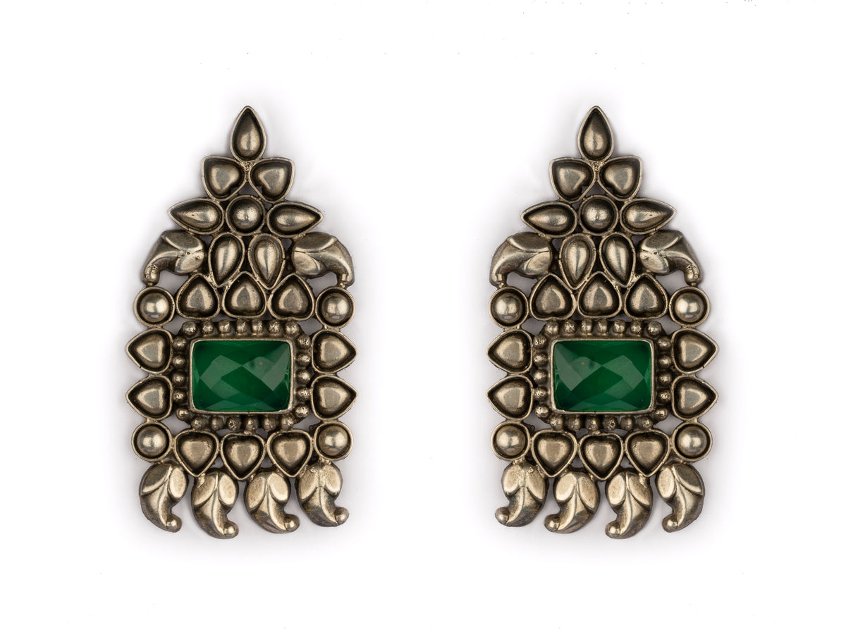 925 Silver Petal Paisley Earrings view 3