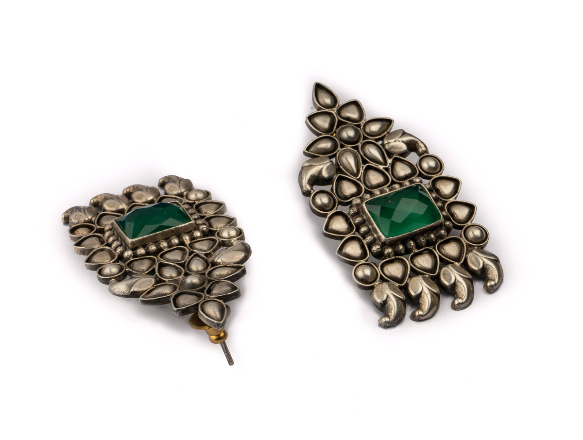 925 Silver Petal Paisley Earrings view 2