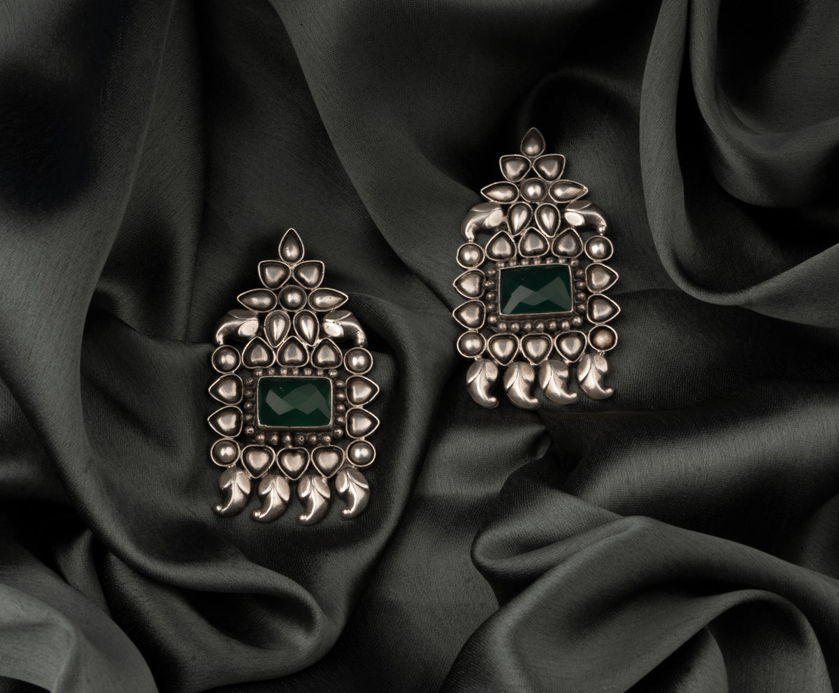 925 Silver Petal Paisley Earrings view 1
