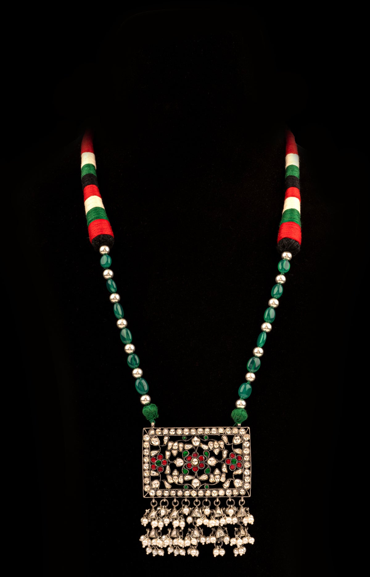 925 Sterling Silver Kundan Necklace view 1