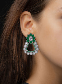 NB Signature Floral Kundan Earrings view 2