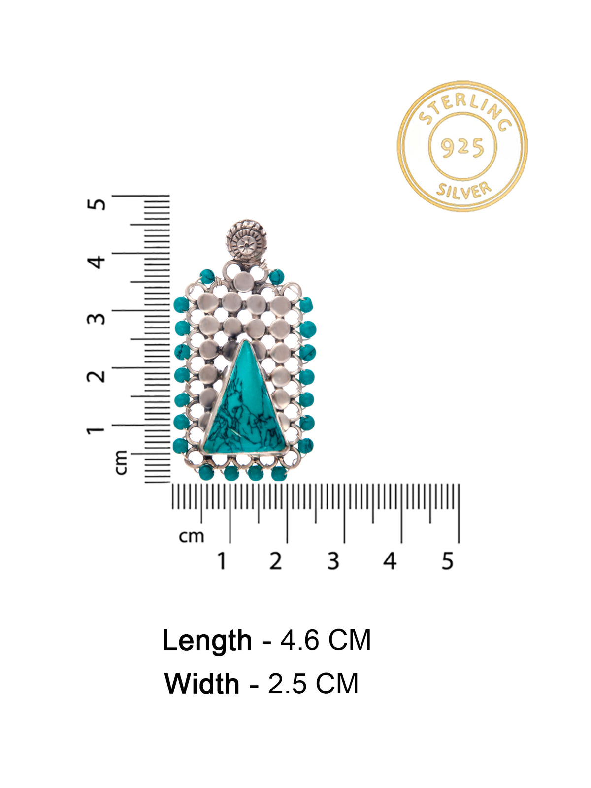 Silver Turquoise Fusion Studs view 5