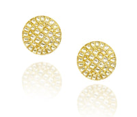 925 Silver Gold Plated White Kundan Round Studs view 1