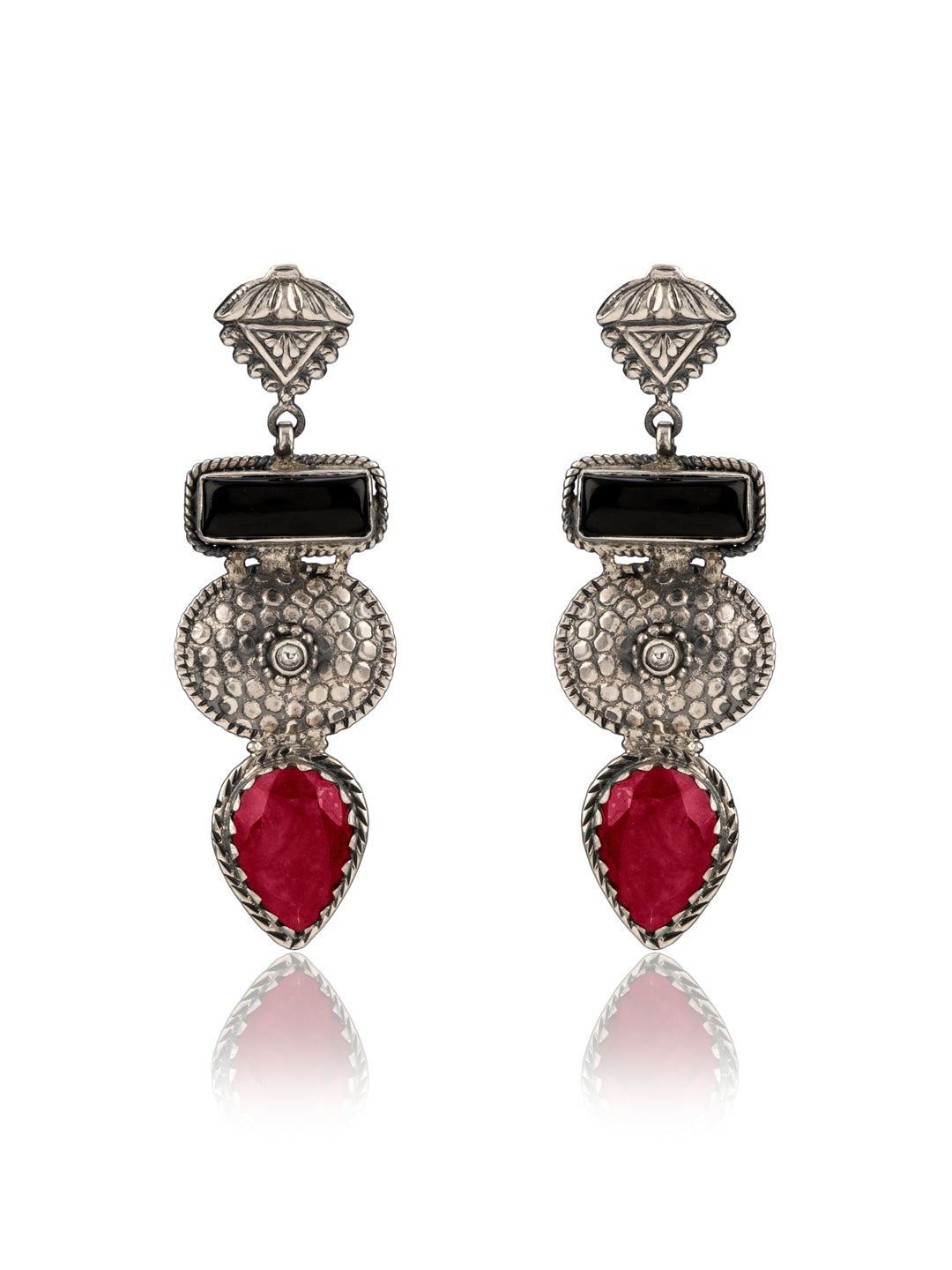 Ruby and Black Onyx Signature Earrings view 1