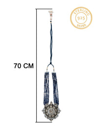 925 Sterling Silver AAA+ Quality Iolite Gemstone Beaded Necklace With Kundan and Pearl view 4