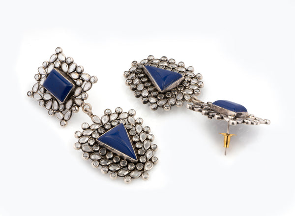 925 Sterling Silver Earrings with Checker and Blue Lapis alternate
