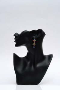 925 Silver Multicolor Glass Earrings view 3