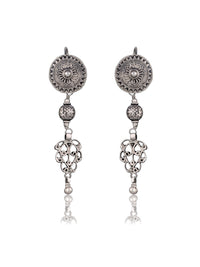 Antique 925 Silver Fine Work Earrings view 1