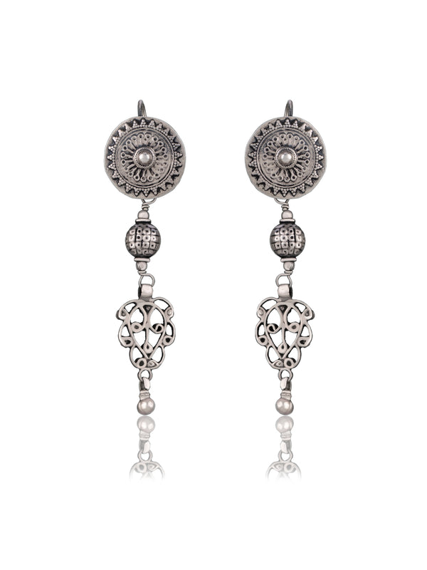 Antique 925 Silver Fine Work Earrings