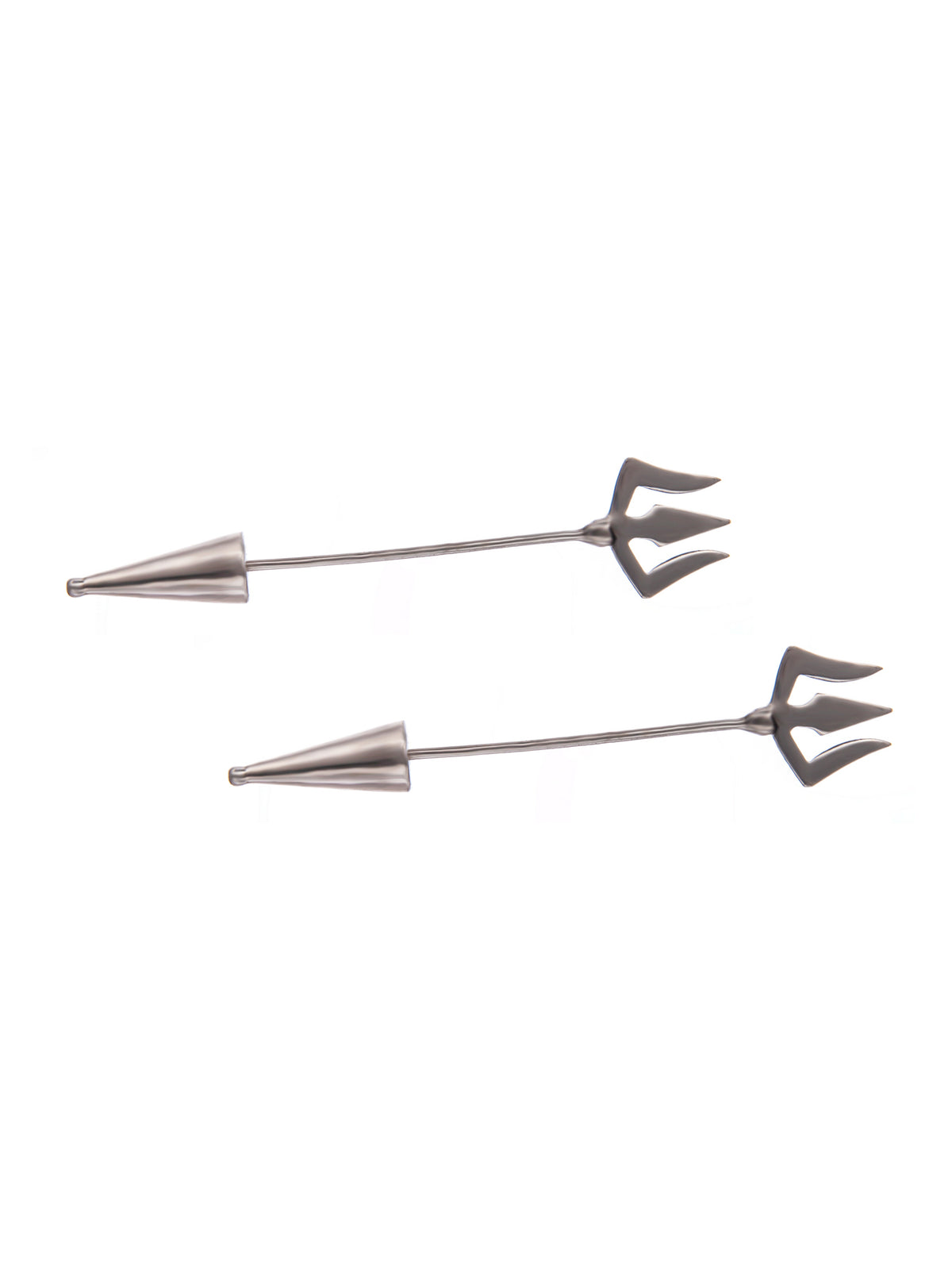 Silver Trishul Earrings view 3