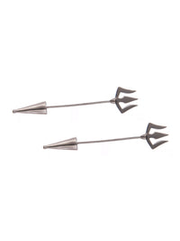 Silver Trishul Earrings view 3