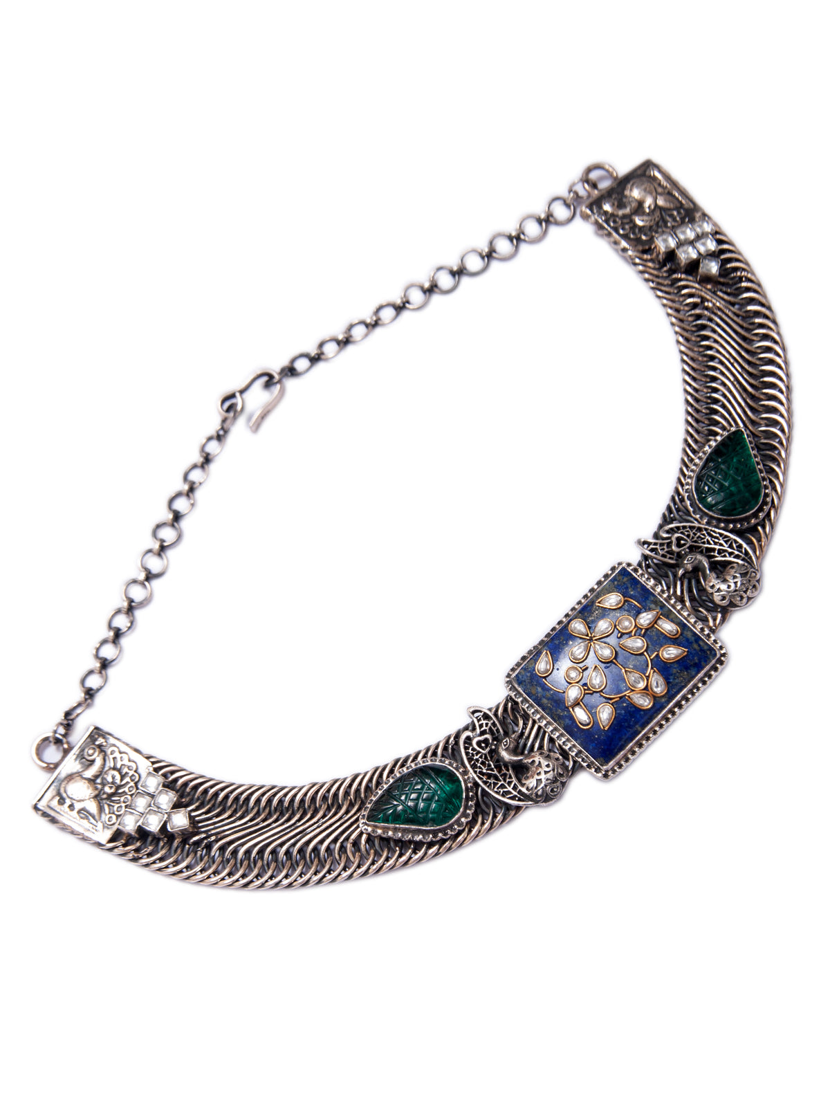 Silver Statement Blue Lapis Fusion Necklace view 4