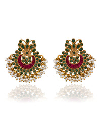 925 Sterling Silver Kundan Chaandbai with Green Onyx and Pearl view 1