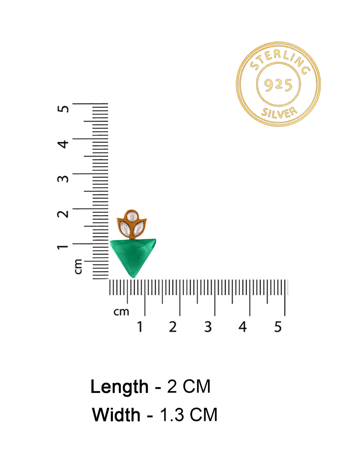 Aurora Green Onyx Triangle Studs view 5