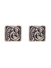 Silver Square Chitai Studs view 3