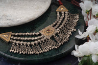 925 Sterling Silver Oxidized Two Tone Statement Necklace view 5