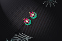 Neeta Boochra Signature Silver Chandbali Multicolor Kundan Studs view 3