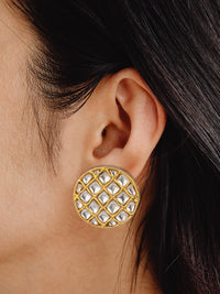 925 Sterling Silver Signature Kundan Studs view 2
