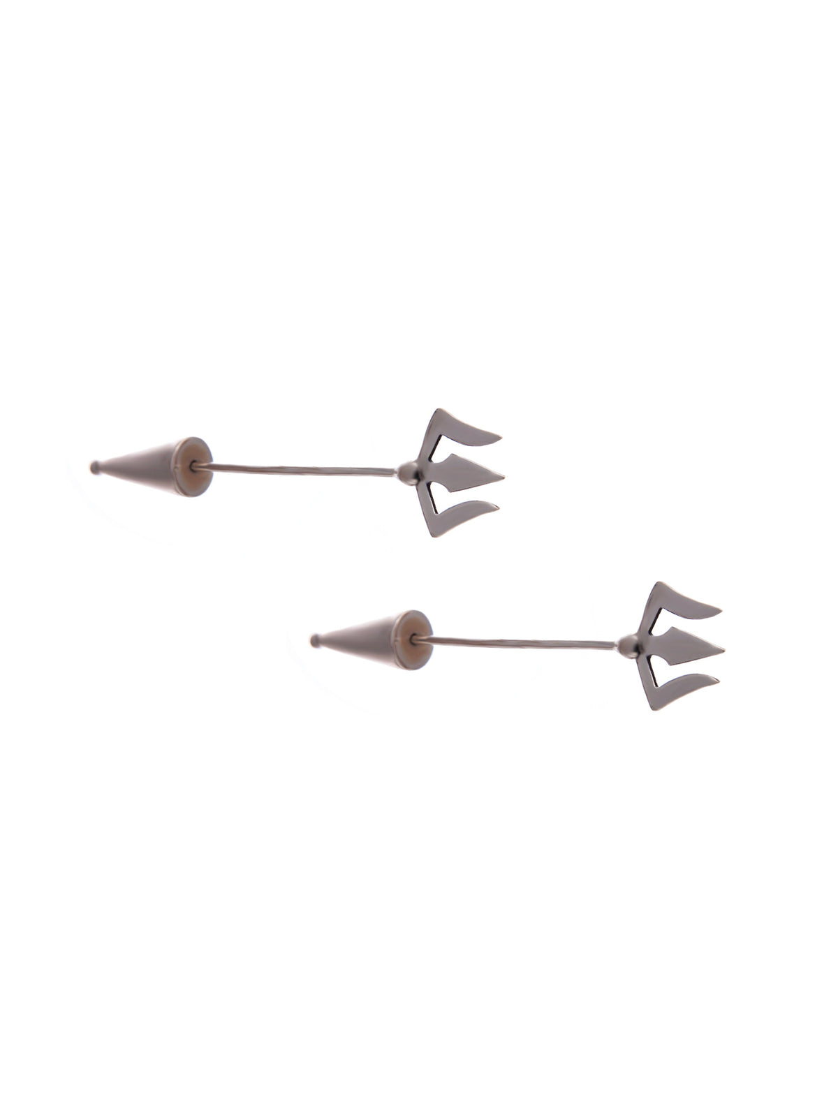 Silver Trishul Earrings view 6