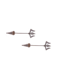 Silver Trishul Earrings view 6
