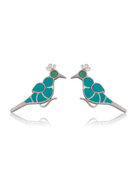Turquoise Peacock Studs view 1