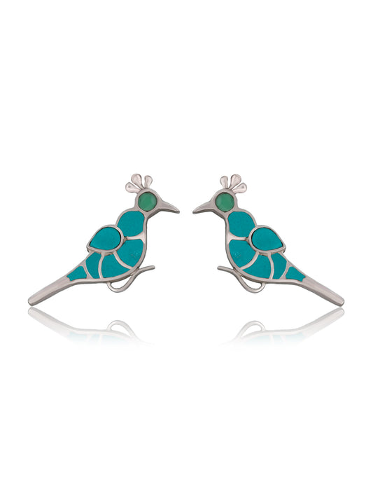 Turquoise Peacock Studs