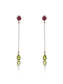 925 Sterling Silver Long Earrings with Multicolored Gemstone