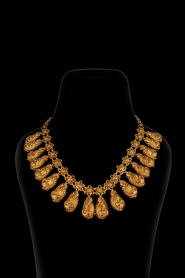 925 Sterling Silver Gold Plated Peacock Motif Necklace