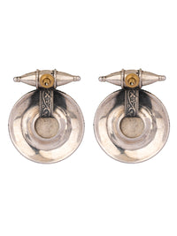 925 Sterling Silver Chitai Earrings with Kundan Motif view 5