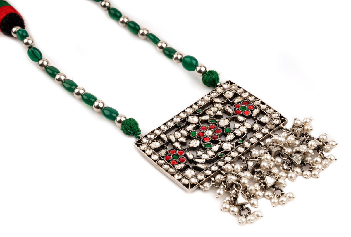 925 Sterling Silver Kundan Necklace view 2