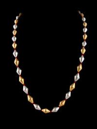 925 Sterling Silver Two Tone Big Dholki Necklace view 6