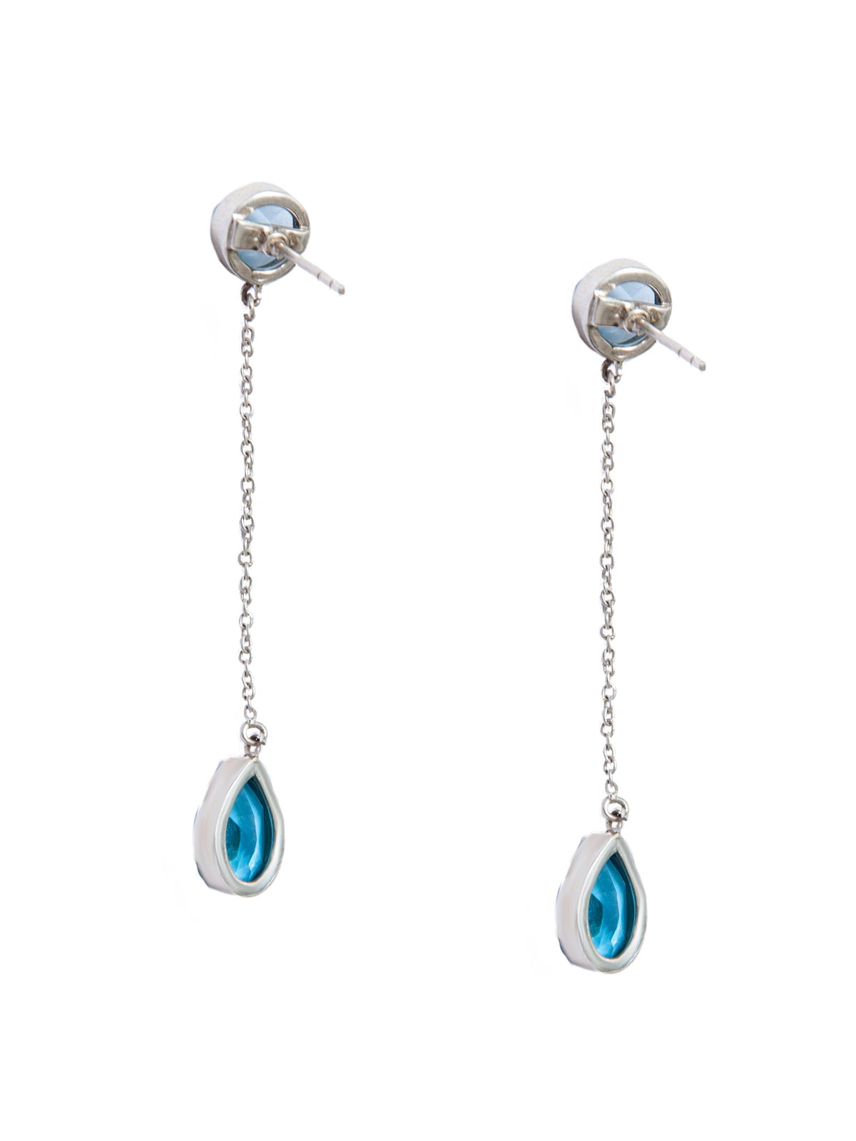 925 Sterling Silver Long Earrings with Multicolored Gemstone view 5