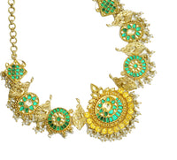 925 Silver Gold Plated Kundan Necklace view 4