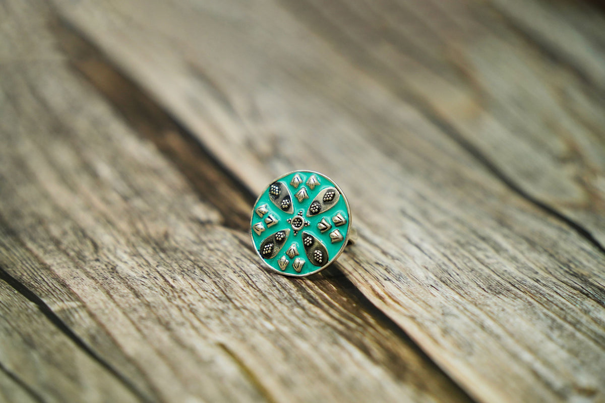 Mystic Blue Meenakari Ring view 4
