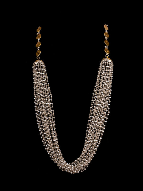 925 Sterling Silver Double Jhumki Pearl Necklace