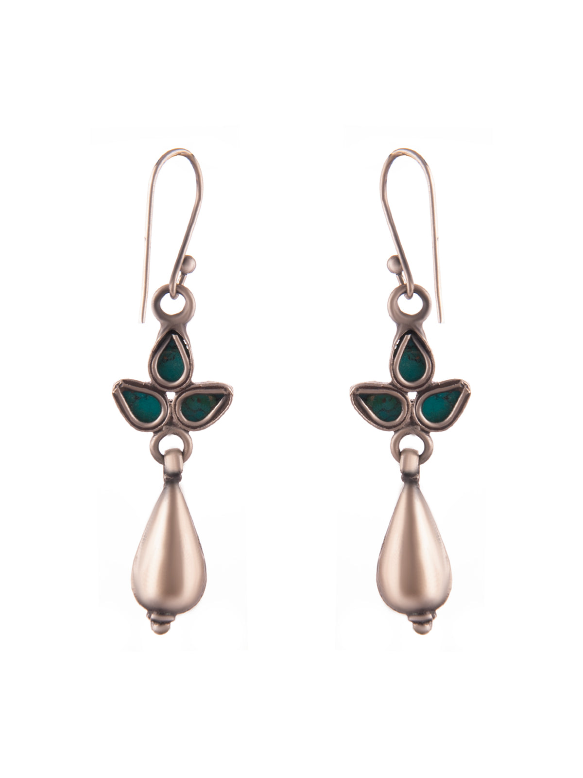 Silver Turquoise Everyday Danglers view 4