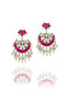 925 Silver Signature Pink Kundan Chandbalis - Neeta Boochra Jewellery
