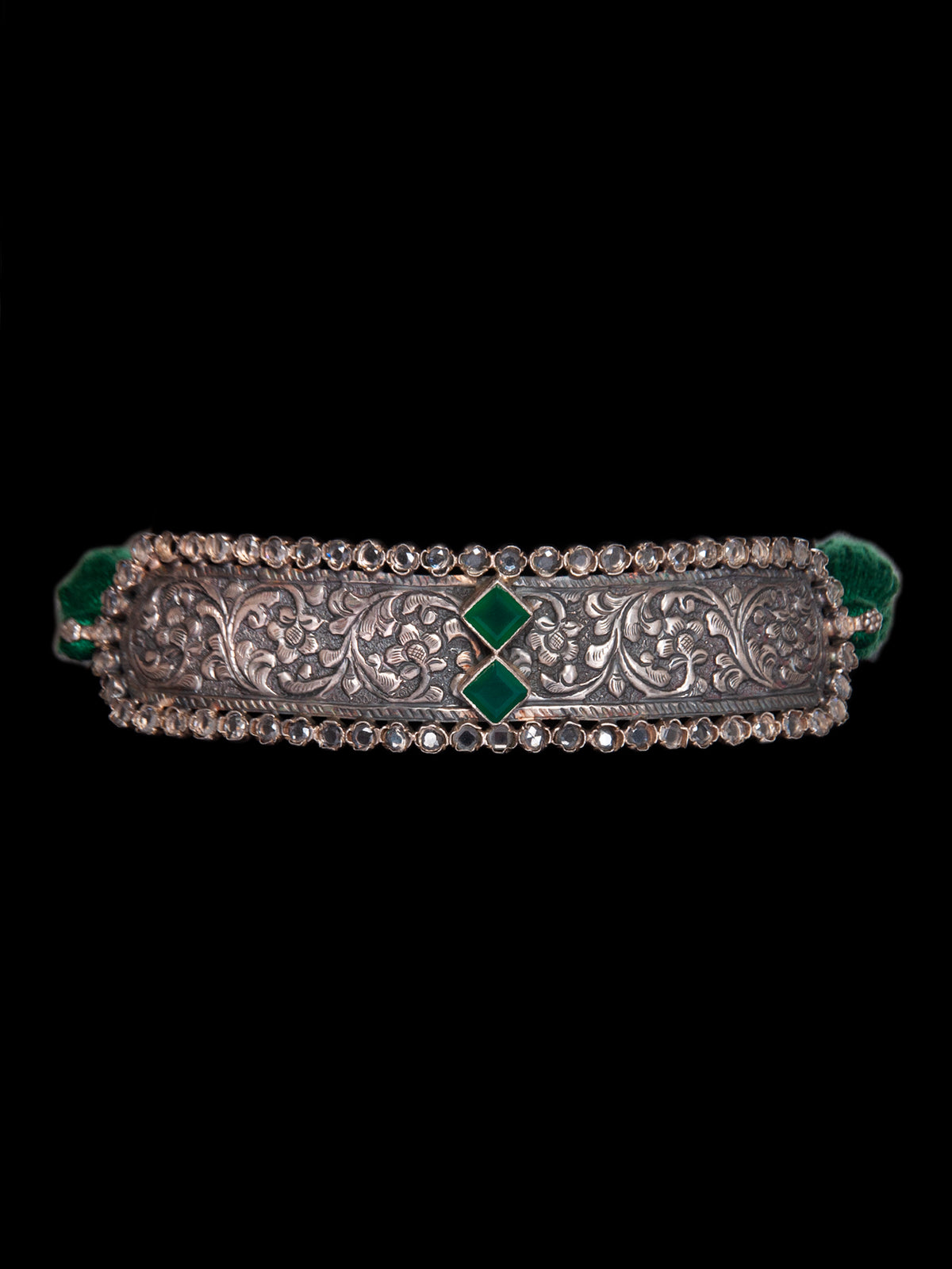 Silver Green Onyx Choker view 5