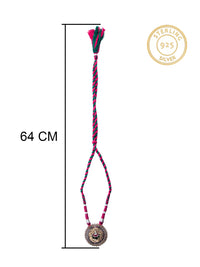 Silver Kundan Two Tone Necklace with Chitai view 6