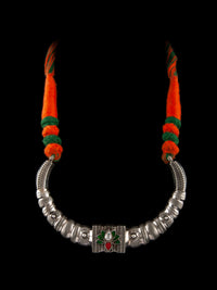 925 Sterling Silver Necklace With Multicolor Kundan view 5