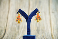 925 Silver Gold Plated Multistone Kundan Earrings view 4